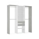 Guardaroba grande classico bianco e cemento 179x202h cm - Amico