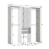 Guardaroba grande classico bianco e cemento 179x202h cm - Amico
