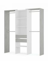 Guardaroba grande classico bianco e cemento 179x202h cm - Amico