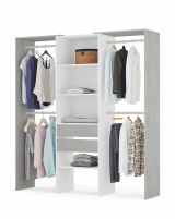 Guardaroba grande classico bianco e cemento 179x202h cm - Amico