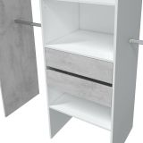 Guardaroba grande classico bianco e cemento 179x202h cm - Amico