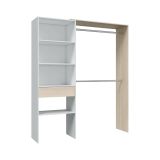 Guardaroba grande classico bianco e rovere 158x187h cm - Amico