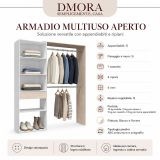 Guardaroba grande classico bianco e rovere 158x187h cm - Amico