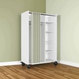 Guardaroba grande Claudine, Mobile camera da letto, Cabina armadio portabiti, Armadio appendiabiti, 100x48 h160 cm, Bianco
