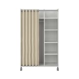 Guardaroba grande Claudine, Mobile camera da letto, Cabina armadio portabiti, Armadio appendiabiti, 100x48 h160 cm, Bianco