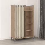 Guardaroba grande Claudine, Mobile camera da letto, Cabina armadio portabiti, Armadio appendiabiti, 48x100 h160 cm, Rovere e Beige