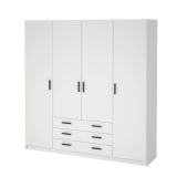 Guardaroba grande con appendiabiti bianco 195x200h cm - Epipola