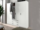 Guardaroba grande con appendiabiti bianco 195x200h cm - Epipola