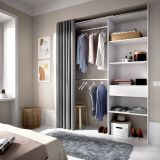 Guardaroba grande con appendiabiti bianco e grigio 160x205h cm - Arim