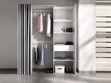 Guardaroba grande con appendiabiti bianco e grigio 160x205h cm - Arim