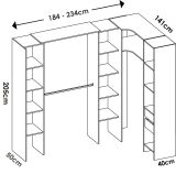 Guardaroba grande con appendiabiti rovere 234x205h cm - Dindo