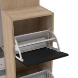 Guardaroba grande con appendiabiti rovere e nero 127x197h cm - Amaranto