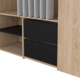 Guardaroba grande con appendiabiti rovere e nero 127x197h cm - Amaranto