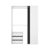 Guardaroba grande con cassetti bianco e antracite 140x205h cm - Annuck