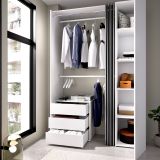 Guardaroba grande con cassetti bianco e antracite 140x205h cm - Annuck