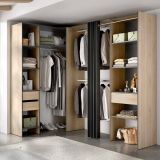 Guardaroba grande con ripiani regolabili antracite e rovere 214x205h cm - Pali