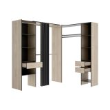 Guardaroba grande con ripiani regolabili antracite e rovere 214x205h cm - Pali