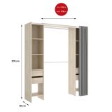 Guardaroba grande con ripiani regolabili rovere 180x205h cm - Olaf
