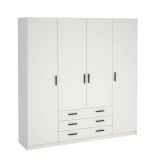 Guardaroba grande Frances, Mobile camera da letto, Cabina armadio portabiti, Armadio appendiabiti, 50x196 h200 cm, Bianco