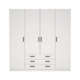 Guardaroba grande Frances, Mobile camera da letto, Cabina armadio portabiti, Armadio appendiabiti, 50x196 h200 cm, Bianco