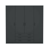 Guardaroba grande Frances, Mobile camera da letto, Cabina armadio portabiti, Armadio appendiabiti, 50x196 h200 cm, Grigio
