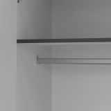 Guardaroba grande Frances, Mobile camera da letto, Cabina armadio portabiti, Armadio appendiabiti, 50x196 h200 cm, Grigio