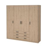 Guardaroba grande Frances, Mobile camera da letto, Cabina armadio portabiti, Armadio appendiabiti, 50x196 h200 cm, Rovere