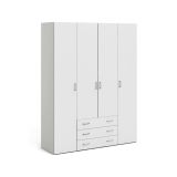 Guardaroba grande Francine, Mobile camera da letto, Cabina armadio portabiti, Armadio appendiabiti, 154x50 h200 cm, Bianco