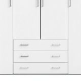 Guardaroba grande Francine, Mobile camera da letto, Cabina armadio portabiti, Armadio appendiabiti, 154x50 h200 cm, Bianco