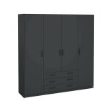 Guardaroba grande in legno grigio 195x200h cm - Epipola