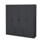 Guardaroba grande in legno grigio 195x200h cm - Epipola