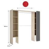 Guardaroba grande Manaslu, Mobile camera da letto, Cabina armadio portabiti, Armadio appendiabiti, 180x50 h205 cm, Rovere