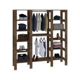 Guardaroba Grande Marrone Noce 10 Ripiani Appendiabiti 161x180h cm, 12 Vani - Nerviano