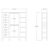 Guardaroba Grande Marrone Noce 10 Ripiani Appendiabiti 161x180h cm, 12 Vani - Nerviano