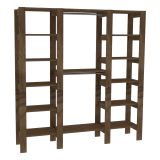 Guardaroba Grande Marrone Noce 10 Ripiani Appendiabiti 161x180h cm, 12 Vani - Nerviano