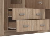 Guardaroba Grande Marrone Noce 9 Ripiani Appendiabiti 160x205h cm, 4 Ante - Miazzina