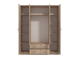 Guardaroba Grande Marrone Noce 9 Ripiani Appendiabiti 160x205h cm, 4 Ante - Miazzina