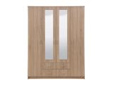 Guardaroba Grande Marrone Noce 9 Ripiani Appendiabiti 160x205h cm, 4 Ante - Miazzina