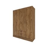 Guardaroba Grande Marrone Noce Appendiabiti 9 Ripiani 140x182h cm, 2 Cassetti - Paterno