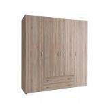 Guardaroba Grande Marrone Rovere 2 Cassetti Apertura Battente 160x177h cm, 4 Ante - Vigonza