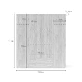 Guardaroba Grande Marrone Rovere 2 Cassetti Apertura Battente 160x177h cm, 4 Ante - Vigonza