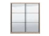 Guardaroba Grande Marrone Rovere Grigio Nero Appendiabiti 5 Ripiani 213x215.5h cm, Apertura Scorrevole - Godrano