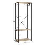 Guardaroba Grande Marrone Rovere Nero 2 Ripiani Appendiabiti 40x167h cm, Cassetti - Cedar