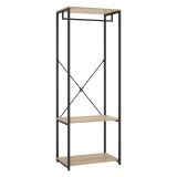 Guardaroba Grande Marrone Rovere Nero 2 Ripiani Appendiabiti 40x167h cm, Cassetti - Cedar
