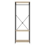 Guardaroba Grande Marrone Rovere Nero 2 Ripiani Appendiabiti 40x167h cm, Cassetti - Cedar