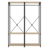 Guardaroba Grande Marrone Rovere Nero 2 Ripiani Appendiabiti 40x167h cm, Cassetti - Cortez