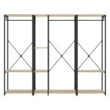 Guardaroba Grande Marrone Rovere Nero 4 Ripiani Appendiabiti 40x167h cm, Cassetti - Fairfax