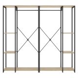 Guardaroba Grande Marrone Rovere Nero 5 Ripiani Appendiabiti 40x167h cm, Cassetti - Dalton
