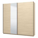 Guardaroba Grande Marrone Rovere Nero Appendiabiti 2 Ripiani 220x217.5h cm, 4 Vani - Palestro