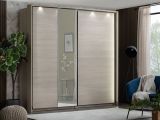Guardaroba Grande Marrone Rovere Nero Appendiabiti 2 Ripiani 220x217.5h cm, 4 Vani - Palestro
